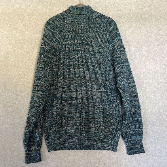 Vintage Barnaby Marled Turtleneck Sweater Large Multi Full Length Grandpa Unisex - Picture 6 of 7